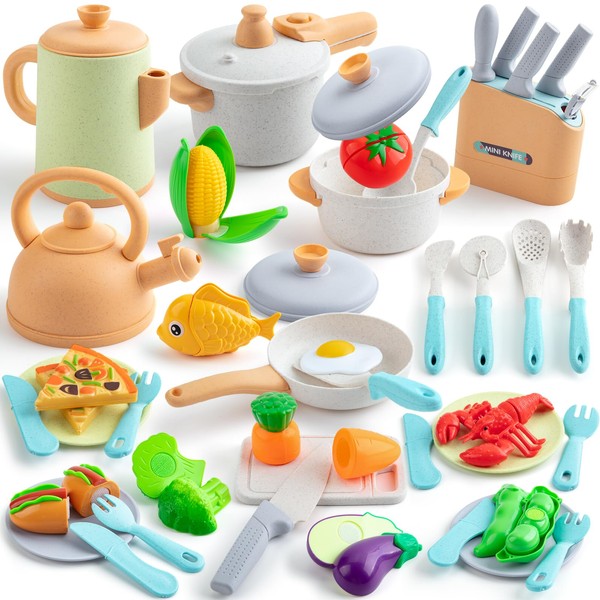 TIKJOYFUL TIKJOYFUL 42Pcs Play Kitchen Accessories, Kids Kitchen Pretend Play