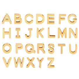 Feqosuk 26pcs 18k Gold Filled Letter Charms,Initial Charms,Letter Pendants for DIY Bracelet Necklace Jewelry Making (letter style 2)
