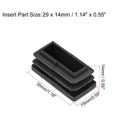 sourcing map Plastic Plug End Caps 30mm x 15mm Rectangular Furniture Table Chair Legs 12Pcs