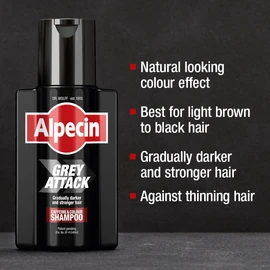 Alpecin Alpecin Grey Attack Caffeine & Colour Shampoo for Men 2x 200ml | Gradually Darker and Stronger Hair | Controlled & Natural Looking Colour Effect for Less Greys | Against Thinning Hair