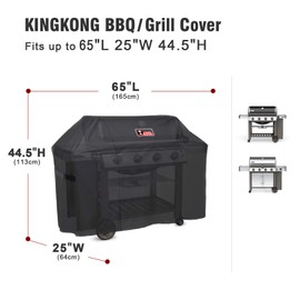 Kingkong 7131 Grill Cover for Weber Genesis II 4 Burner Grill including Brush, Tongs and Thermometer