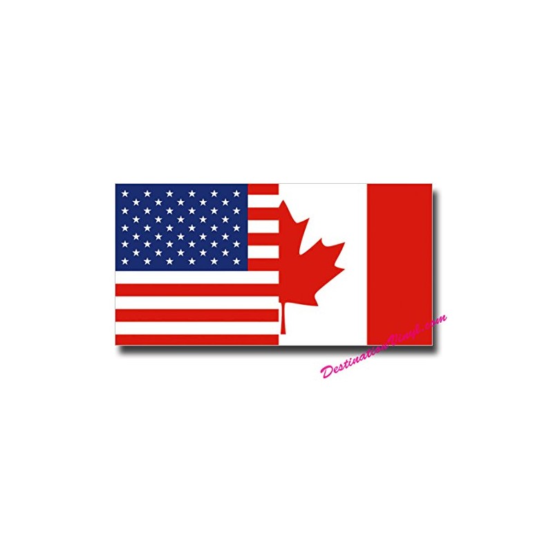 2 x Glossy Vinyl Stickers - USA America & Canadian