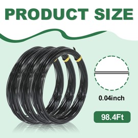 1mm Aluminum Craft Wire, (3 Rolls, 98.4 Feet Each) – 18 Gauge Craft Wire Bendable for DIY Jewelry, Art & Decor – Rustproof, Durable & Flexible for Crafting, Floral Arrangements & Sculptures (Black)