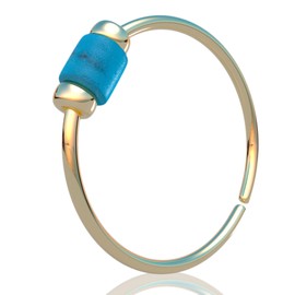 Tiny Septum Piercing - Handmade Tiny 8mm 14k Gold 24 Gauge Septum Hoop With a 2mm Turquoise Bead - Thin Hypoallergenic Gold Septum Hoop