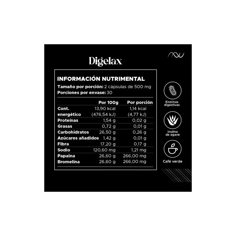 Digelax NutriNova Probióticos y Prebióticos con Enzimas Digestivas Cápsulas