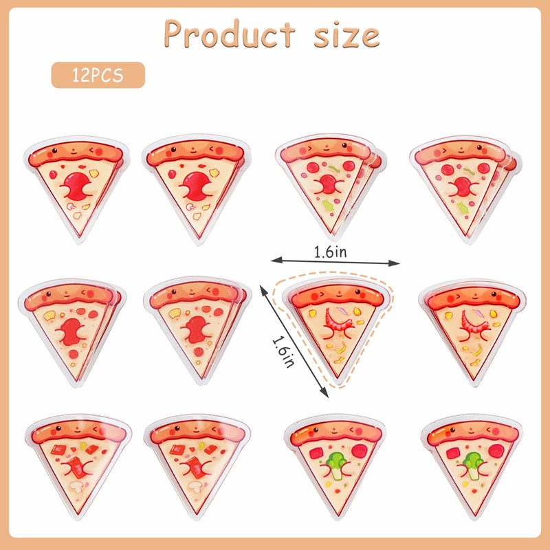 12 PCS Pizza Shaped Chip Clips for Food Storage, Funny