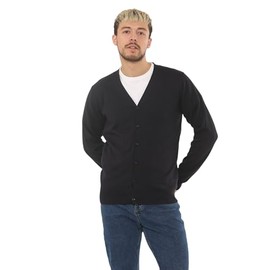 Brooklyn Imports LTD Mens Classic Plain Cardigan Button Close Long Sleeve in Navy & Black