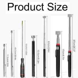 4 Stück Magnet Teleskopmagnet Stabmagnet Extra Stark，Flexible Rmagnetheber Greifer,Stift Teleskop，Stabmagnet Teleskopstab (1.5LB 3LB 5LB 10LB)