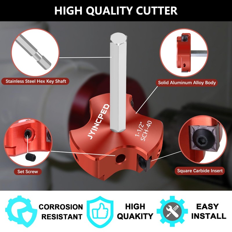 JYINCPED 1-1/2 Inch PVC Pipe Reamer,PVC Fitting Saver Socket Saver