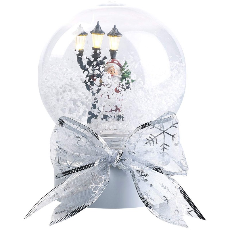 Infactory Christmas Decoration: Singing Santa Snow Globes, Touch Activated, LED