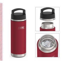 THERMOS Icon Beverage Bottle 0.71 L, Red/Berry Matt, Stainless Steel Thermos Flask, 710 ml, Insulated Drinking Bottle, 18 Hours Hot / 24 Hours Cold, Dishwasher Safe, Completely Leak-Proof, BPA-Free