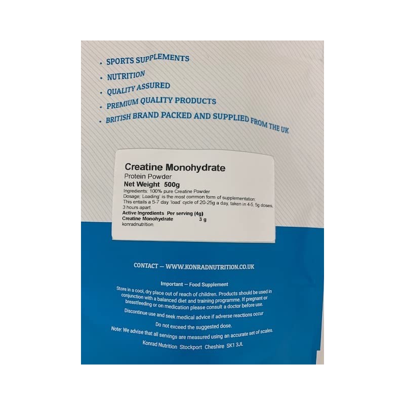 Creatine Monohydrate Pure Powder 500g KNutrition