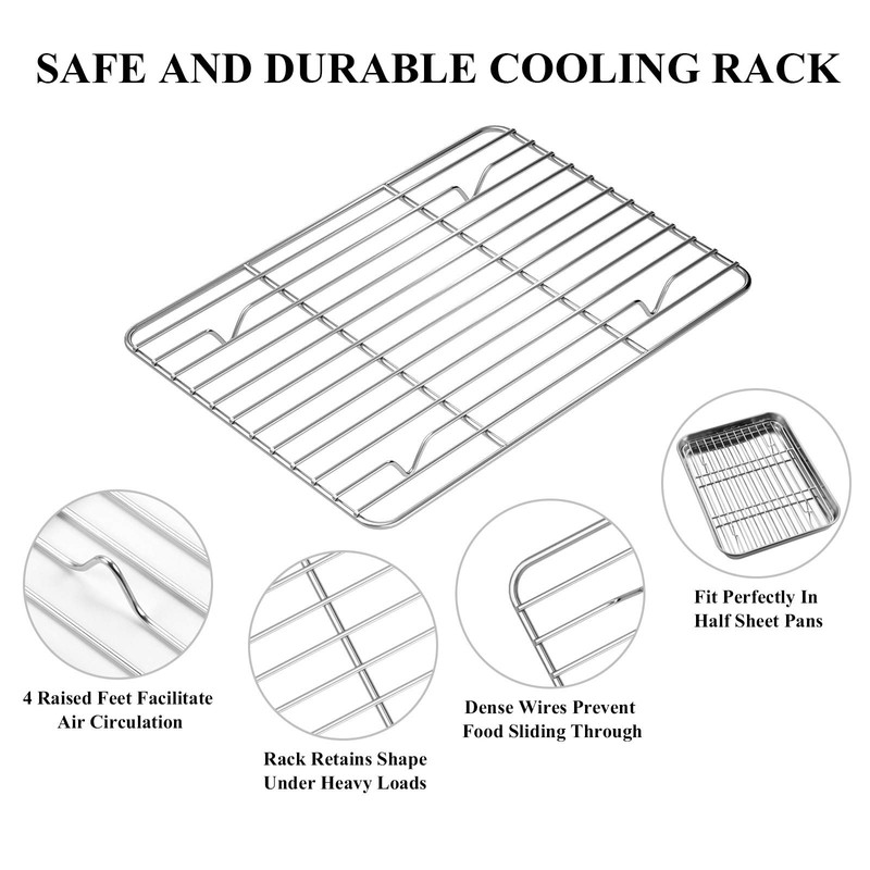 Deedro Baking Sheet with Rack Set [2 Sheets + 2