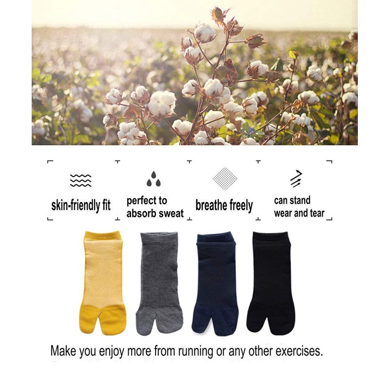 UBUMO Men's Flip Flop Socks Tabi Split Toe Geta Wicking