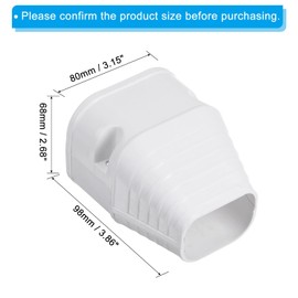PATIKIL 3" PVC Decorative Line Cover, 2 Pack Reducer End Cap Tubing Parts Accessories for Air Conditioner Central AC Heat Pump, White