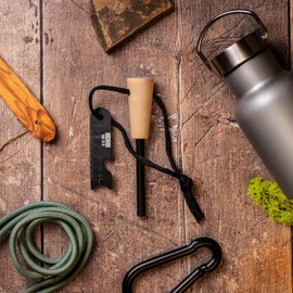 BUSCHFEUER Fire Steel Outdoor Bushcraft - Flint Fire Starter for Survival 8 mm High-Quality Magnesium for Excellent Sparks