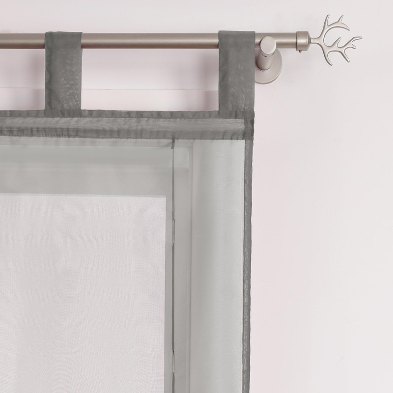 ESLIR Roman Blind with Loops, Kitchen Curtains, Transparent Tab-Top Curtains,
