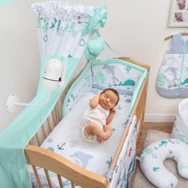 Mippko Wall Mount Baby Monitor Holder Compatible with HelloBaby HB65 / HB6550 / HB6558 / HB66 / HB248, ANMEATE SM935E / SM650,Bonoch, ChildsFarm Baby Monitor,Adjustable Metal Mount,1 Pack,White