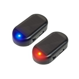 BEALIFE 2piece Solar Power Simulated Car Alarm Eco-Friendly and Energy-Saving Easy to Install ABS Anti-Theft Warning Lights