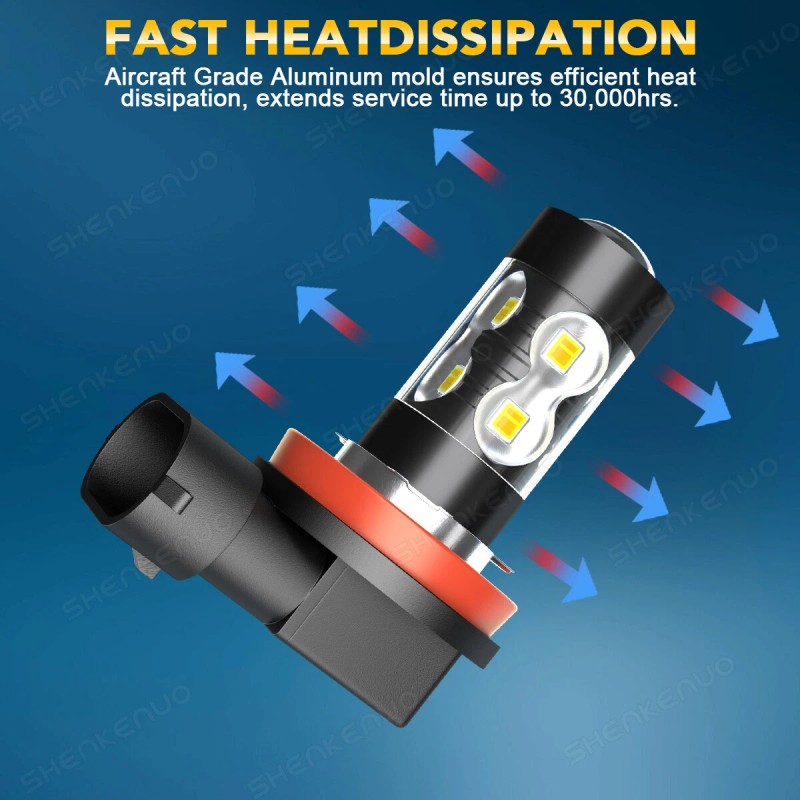SHENKENUO 4pc LED Headlight High Low Fog Light Bulbs Combo