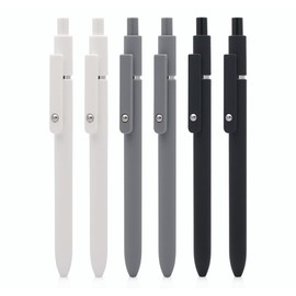 czxwyst 6pcs Retractable Gel Ink Pens 0.38mm EF Point Black Ink Ballpoint Pens for Daily Writing (Classic)