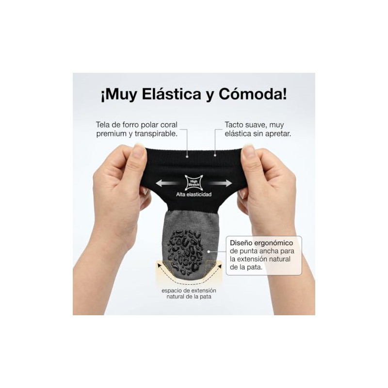 Zapatos para Perro 2 Pares, Calcetines Antideslizantes con Correas Ajustables,