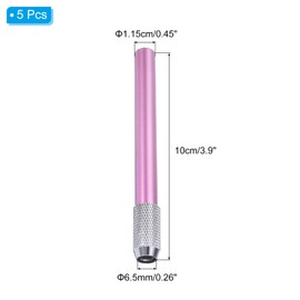 PATIKIL Pencil Extenders, 5Pcs Art Adjustable Metal Pencil Holder Lengthener Pen Sleeve for Short Pencil Crayon Colored Pencils Writing Desk Office, Pink