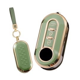 TECART Car Key Case Cover Protective Case Fits Fiat 500 500X Bravo Punto Doblo Ducato Key Protection Case Fits Citroen Jumber Relay Peugeot Boxer Key Case 3 Buttons Green A