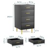 Semiocthome Black Chest of 4 Drawers with Tempered Glass Top