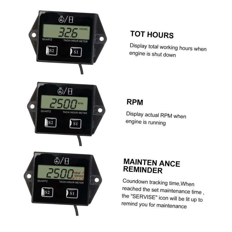 CHILDWEET Engine Motors Accessory Digital Hour Meters Motorcycle Timer Digital