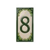 Hand-Painted Jacho Green Number Tiles Option of Metal Filigree Frames
