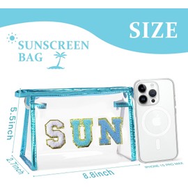 Transparent Kulturtasche, Kosmetiktasche Durchsichtig, Beach Transparent Kosmetiktasche, Sun Kosmetiktasch Transparents,Transparents Make-up Tasche, für Frauen Mädchen Sommer Pool Party