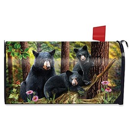 Briarwood Lane Black Bear Family Nature Magnetic Mailbox Cover Standard
