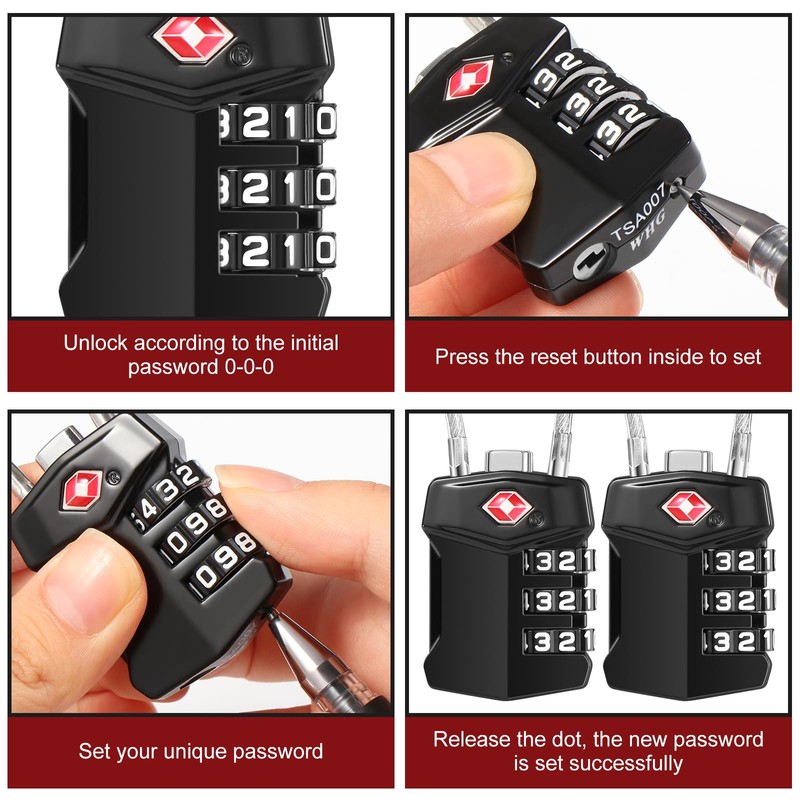 Blendura TSA Approved Luggage Locks, 2 Pack TSA Suitcase Locks,