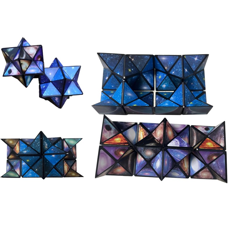Magic Star Cube Foldable Transforming Puzzle Stress Relief Brain Training