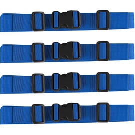 MAGARROW 1.5" Utility Luggage Straps with Buckle Adjustable, 4-Pack (Blue, 1.5 in x 3.2 ft)