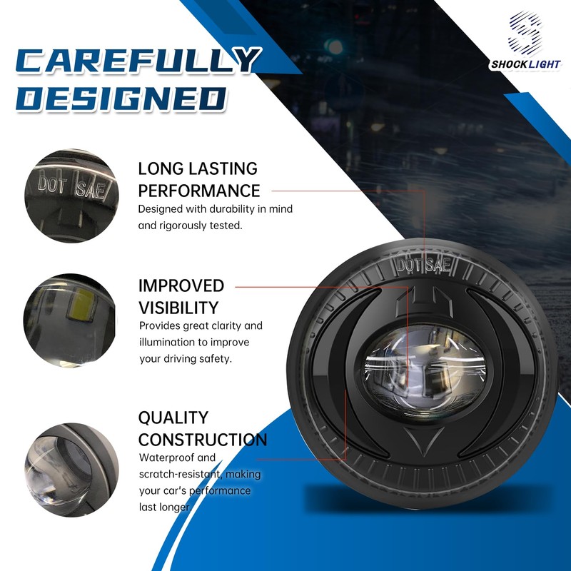 Shocklight LED Fog Light Fit for 2007-2014 Chevy Suburban Avalanche