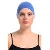 Kappe aus Bambus und Baumwolle für Chemo, Haarausfall, Schlafmütze, blau,