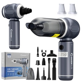 SakerPlus Car Vacuum Portable Cordless, 3-in-1 Hand Held Mini Vacuum Cleaner 17500PA High Power, Handheld Vacuum & Air Duster for Suction, Blowing, Inflating & Deflating, Ideal for Car Home Office