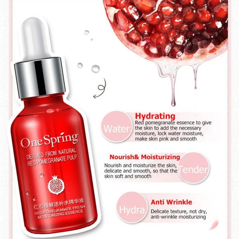 One Spring Sérum Facial de Granada, Hidratante y Nutritivo Antiarrugas,