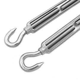 Pack of 2 NUZAMAS M12 Hook & Eye, C to O Fits Turnbuckle, 304 Stainless Steel, Hardware Kit for Wire Rope Tension Heavy Duty, for Sun Shade, Tent Awning Installation, Anti-Rust