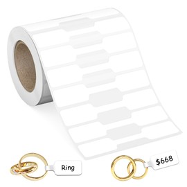 500Pcs Jewelry Price Tags Stickers Roll for Necklace Ring Display Labels, Rectangular Self Adhesive Indentification Tags, AveneMark Pricemarker Labels Accessories Display Paper (500Pcs Price Tags)