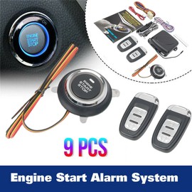 LENCOOL Car Alarm Start Security System Key Passive Keyless Entry Push Button Remote Kit
