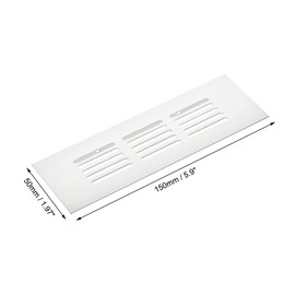 sourcing map Rectangle Shape Ventilation Grille Aluminum Alloy Louvered Air Vent 5.9 x 1.97 Inch for Wardrobe Cupboards