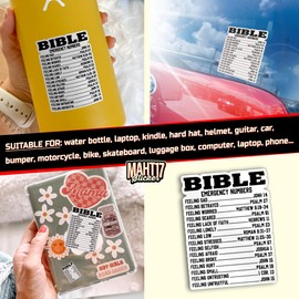 Bible Emergency Numbers Sticker Catholic Christian Stickers Religious Jesus Psalm 5" Waterproof Die-Cut Vinyl Sticker for Kindle Laptop Water Bottles Decal Birthday Gifts for Her Him 5 Inches