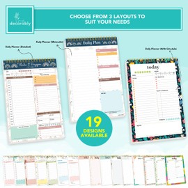 Decorably Daily Planner Pad Detailed - 52 Sheets Daily To Do List Notepad, 6.5x10" Spring-Bound Hourly Daily Plan Notepad, My Day Planner Notepad, Daily Plan Pad, Todo List Notepad, To Do Pads Daily