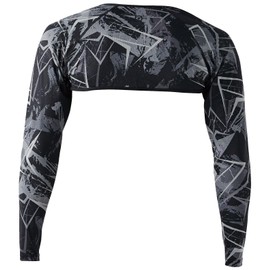 Otafuku Glove Summer Arm Cover, Shrug [Integrated Arm Cover, Cool Contact, Sweat Absorbent, Quick Drying, Compression, UV Protection] JW-636 Camouflage Black, L Size