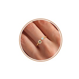 Graduation Gifts, High School Graduation Gifts for Her Class of 2025 Gold Birthstone Rings for Women Non Tarnish Ring College Masters Degree Phd Middle School Graduations Gift for Daughter