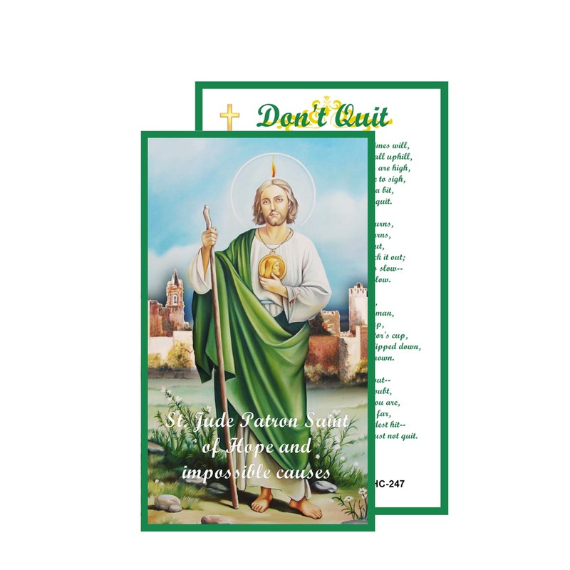 St Saint Jude Patron of Desperate Causes Dont Quit Laminated