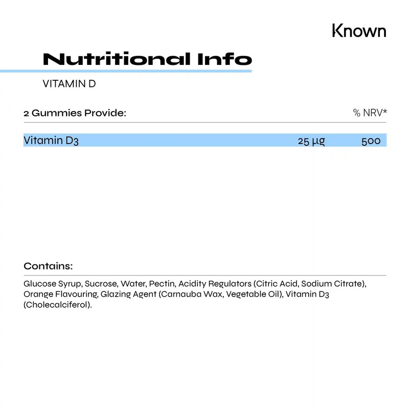 Vitamin D3 Gummies (2000IU) by Known | Essential Support for